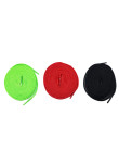 Thin Flat Shoelaces - For KOBE KB 6 - Red / Neon Green / Black